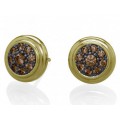 PENDIENTES BOTON CO&Ntilde;AC DORADO