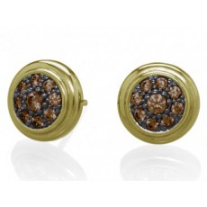 PENDIENTES BOTON CO&Ntilde;AC DORADO