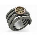 ANILLO BLACK PLATA CON DIAMANTES CO&Ntilde;AC