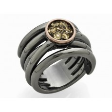 ANILLO BLACK PLATA CON DIAMANTES CO&Ntilde;AC