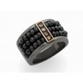 ANILLO PLATA CON DIAMANTES Y ESPINELAS