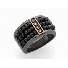 ANILLO PLATA CON DIAMANTES Y ESPINELAS