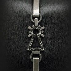 PULSERA VIRGEN CHAPAS CON DIAMANTE NEGRO