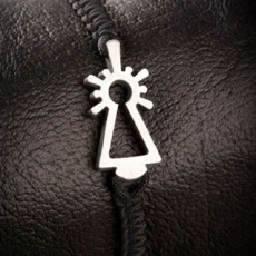 PULSERA VIRGEN NYLON NEGRA