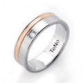 ANILLO TENO ROSA Y BRILLANTE