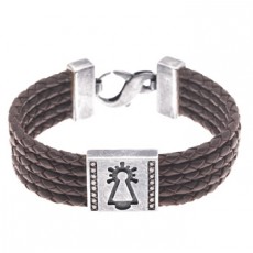PULSERA VIRGEN CUEROS DIAMANTES CO&Ntilde;AC