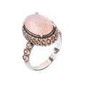 ANILLO SUNFIELD PAVE CO&Ntilde;AC CUARZO ROSA