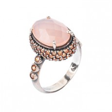 ANILLO SUNFIELD PAVE CO&Ntilde;AC CUARZO ROSA