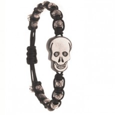 PULSERA SKULL BRILLANTES NEGROS