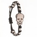 PULSERA SKULL BRILLANTES MARRONES