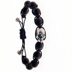 PULSERA SKULL ESMERALDA BALLS