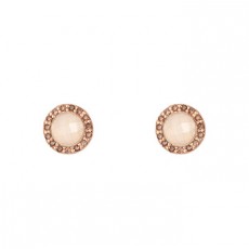 PENDIENTES SUNFIELD BOTON ROSA CUARZO ROSA