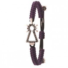 PULSERA VIRGEN NYLON BRILLANTES NEGROS