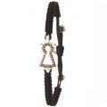 PULSERA VIRGEN NYLON BRILLANTES CO&Ntilde;AC NEGRA