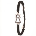PULSERA VIRGEN NYLON CON BRILLANTES NEGROS
