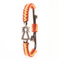 PULSERA VIRGEN NYLON CON BRILLANTES NEGROS ESPA&Ntilde;A