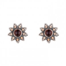 PENDIENTES SUNFIELD FLOR GRANATE