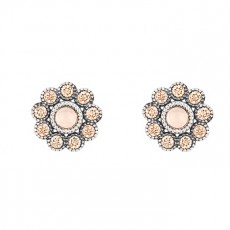 PENDIENTES SUNFIELD FLOR CUARZO ROSA