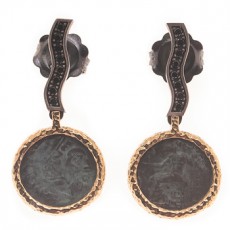 PENDIENTE ROME DIAMONDS BLACK