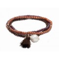 PULSERA ZEN MARRON Y ROJO