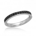 ANILLO ETNA PLATA Y NEGRO
