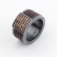 ANILLO SUNFIELD PAVE CO&Ntilde;AC CUERO