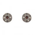 PENDIENTES SUNFIELD MANDALA GRANATE