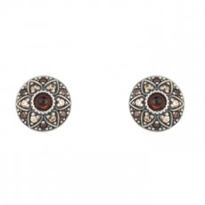 PENDIENTES SUNFIELD MANDALA GRANATE