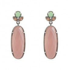 PENDIENTES RAIVE CUARZO ROSA XL