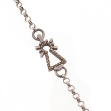 PULSERA VIRGEN CADENA DIAMANTES MARRONES