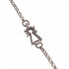 PULSERA VIRGEN CADENA DIAMANTES NEGROS