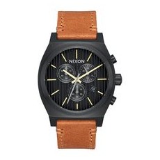 RELOJ NIXON TIME TELLER CHRONO LEATHER BLACK/STAMPED
