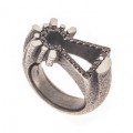 ANILLO VIRGEN DIAMANTES NEGROS