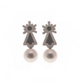 PENDIENTES VIRGEN PERLA GRIS