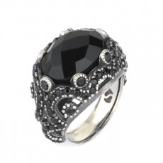 ANILLO SUNFIELD ART DEC&Oacute; NEGRO