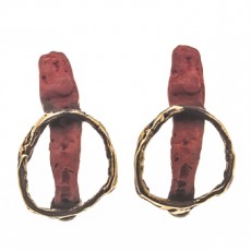 PENDIENTES MUNDOS ROJO FILI PLAZA