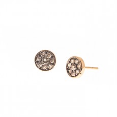 PENDIENTE ORO ROSA BOTTON BROWN