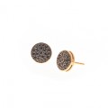 PENDIENTES ORO ROSA BLACK BOTTON XL