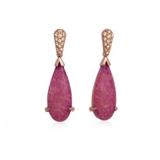 PENDIENTES AMAZON ROJO EN PLATA ROSA