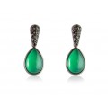 PENDIENTES GISELLE VERDE EN PLATA NEGRA