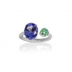 ANILLO PARADISE AZUL EN PLATA