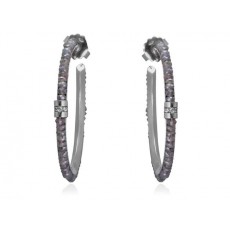 PENDIENTES ADA GRIS EN PLATA