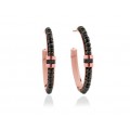 PENDIENTES ADA NEGRO EN PLATA ROSA