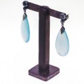 PENDIENTES CALCEDONIA VERDE AGUA