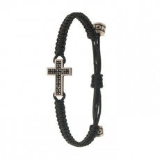 PULSERA CRUZ DIAMANTES NEGROS