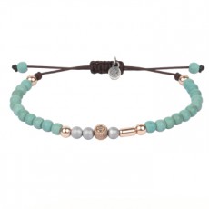 PULSERA SUNFIELD  TURQUESA Y HEMATITES