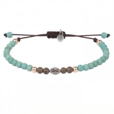 PULSERA SUNFIELD TURQUESA Y HEMATITE MARRON