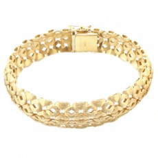 PULSERA MYADN CALADA PLATA DORADA