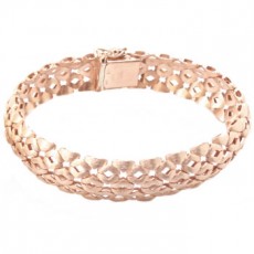 PULSERA MYADN CALADA PLATA ROSA