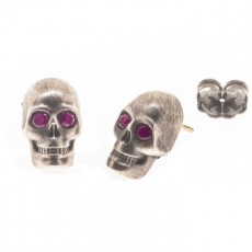 PENDIENTES SKULL ROSA